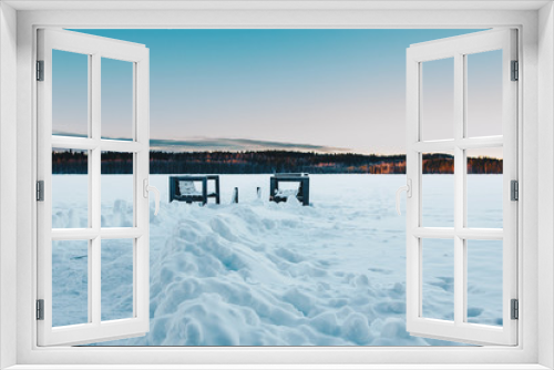 Fototapeta Naklejka Na Ścianę Okno 3D - Winter am See in Finnland
