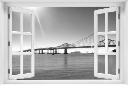 Fototapeta Naklejka Na Ścianę Okno 3D - San Francisco, CA, USA - July 26, 2014: Bay Bridge between San Francisco and Treasure Island