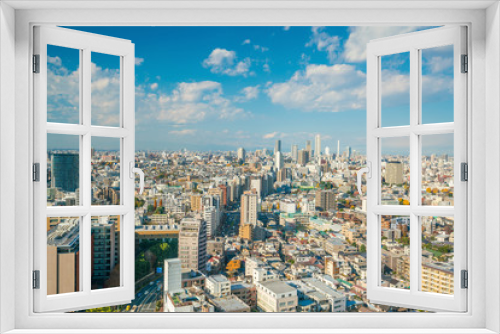 Fototapeta Naklejka Na Ścianę Okno 3D - Downtown Tokyo skyline
