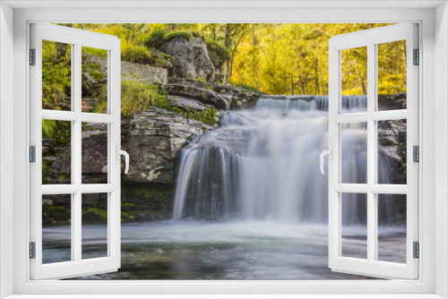 Fototapeta Naklejka Na Ścianę Okno 3D - Autumn Waterfall