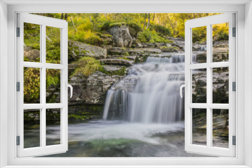 Fototapeta Naklejka Na Ścianę Okno 3D - Autumn waterfall