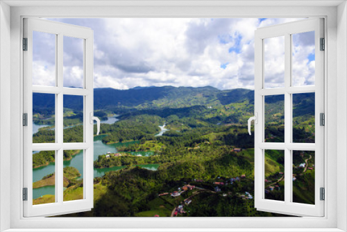 Fototapeta Naklejka Na Ścianę Okno 3D - Panoramic view from Rock of Guatape in  Medellin, Colombia 