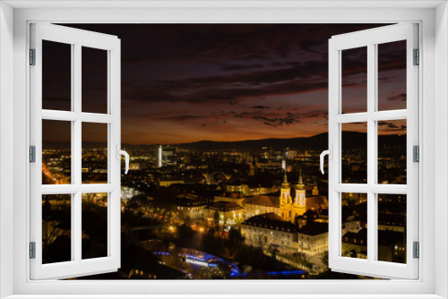 Fototapeta Naklejka Na Ścianę Okno 3D - Graz zu später Stund