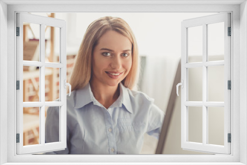 Beautiful businesswoman working