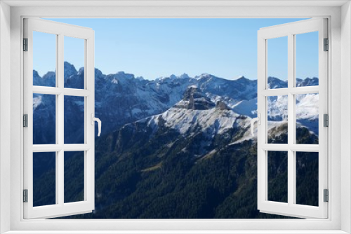 Fototapeta Naklejka Na Ścianę Okno 3D - Aussicht vom Col Rodella auf Alpine Berglandschaft