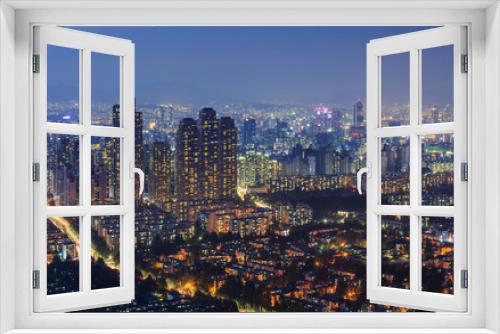Fototapeta Naklejka Na Ścianę Okno 3D - Seoul city and Downtown skyline in Misty day, South Korea.
