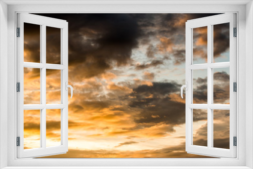 colorful dramatic sky with cloud at sunset