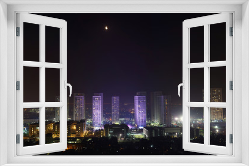 Fototapeta Naklejka Na Ścianę Okno 3D - Hanoi cityscape at moon night