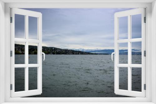 Fototapeta Naklejka Na Ścianę Okno 3D - Zürichsee panorama, Zurich, Switzerland