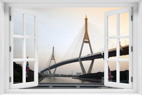 Fototapeta Naklejka Na Ścianę Okno 3D - Bhumibol bridge the industrial ring bridge or mega bridge.
