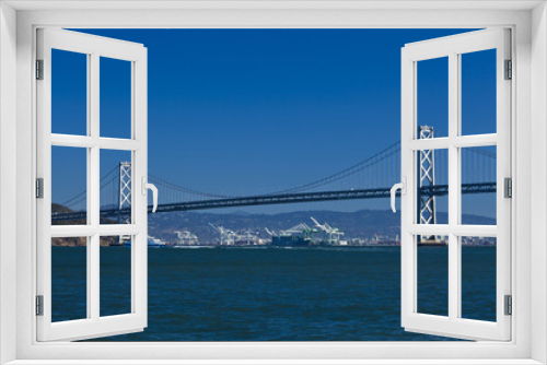 Fototapeta Naklejka Na Ścianę Okno 3D - Oakland bridge from pier seven