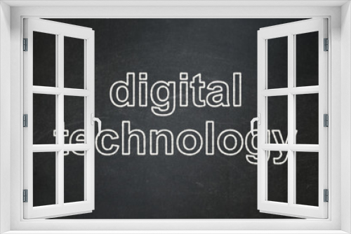 Information concept: Digital Technology on chalkboard background