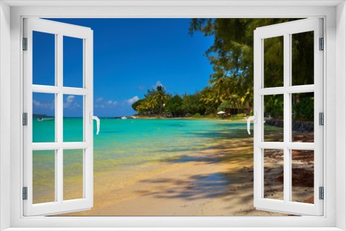 Fototapeta Naklejka Na Ścianę Okno 3D - Beautiful amazing nature background. Tropical blue sun sea. Luxu