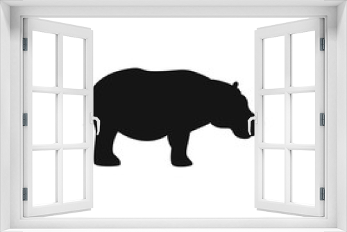 Fototapeta Naklejka Na Ścianę Okno 3D - hippopotamus icon illustration