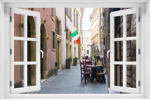 Fototapeta Naklejka Na Ścianę Okno 3D - Verona, ITALY - September 3, 2016. Beautiful street view of  Ver