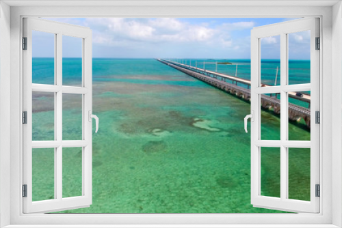 Fototapeta Naklejka Na Ścianę Okno 3D - Bridge over Florida Keys, aerial view