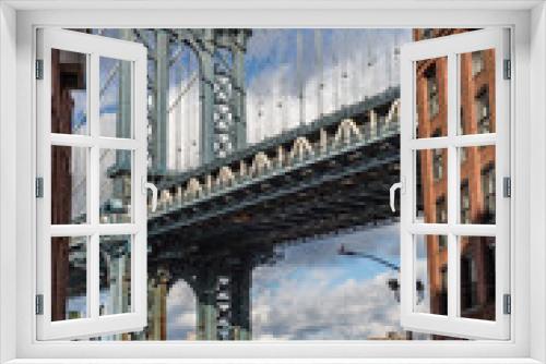 Fototapeta Naklejka Na Ścianę Okno 3D - Pont de Manhattan, New York