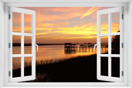 Fototapeta Naklejka Na Ścianę Okno 3D - Sunset along the Carolina Intra Coastal Waterway