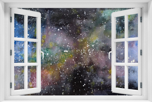 Fototapeta Naklejka Na Ścianę Okno 3D - Galaxy / Universe Watercolor Illustration