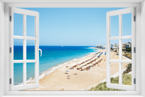 Fototapeta Naklejka Na Ścianę Okno 3D - Beautiful sandy beach of Rhodes in summer
