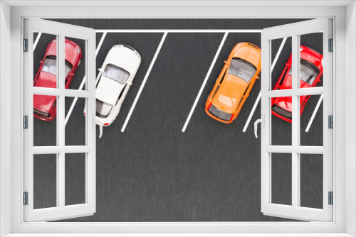 Fototapeta Naklejka Na Ścianę Okno 3D - Top view of parking lane