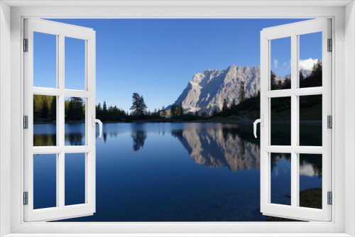 Fototapeta Naklejka Na Ścianę Okno 3D - Zugspitze Seebensee Spiegelung