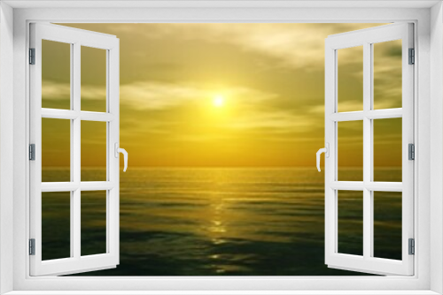 Fototapeta Naklejka Na Ścianę Okno 3D - Beautiful sea sunset, panoramic ocean sunrise
