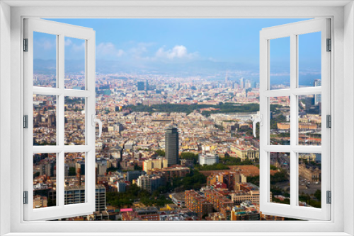 Fototapeta Naklejka Na Ścianę Okno 3D - Historical neighbourhoods of Barcelona, view above