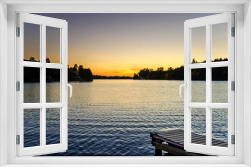 Fototapeta Naklejka Na Ścianę Okno 3D - Sunset over Mountain Lake in the Adirondacks, Upstate New York