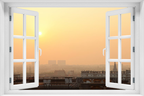 Fototapeta Naklejka Na Ścianę Okno 3D - Sunset on the skyline of Brussels
