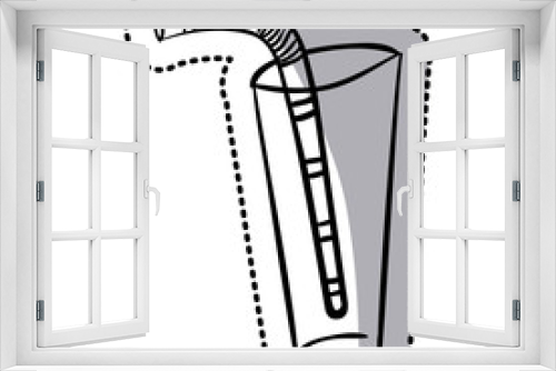 Fototapeta Naklejka Na Ścianę Okno 3D - sticker silhouette glass tumbler with straw vector illustration