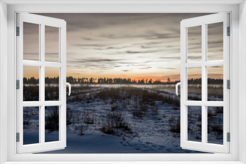 Fototapeta Naklejka Na Ścianę Okno 3D - Field at winter