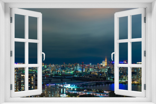 Fototapeta Naklejka Na Ścianę Okno 3D - Tokyo Cityscape at Night