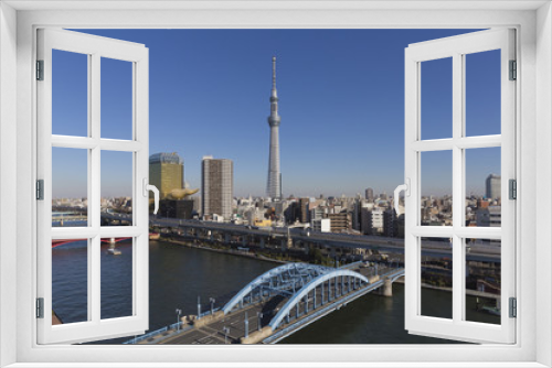 Fototapeta Naklejka Na Ścianę Okno 3D - 隅田川と駒形橋と東京スカイツリー