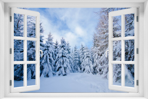 Fototapeta Naklejka Na Ścianę Okno 3D - Winterlandschaft im Erzgebirge