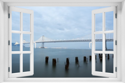 Fototapeta Naklejka Na Ścianę Okno 3D - Bay Bridge At Sundown, San Francisco