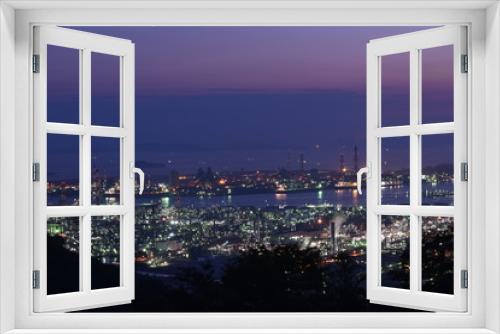 Fototapeta Naklejka Na Ścianę Okno 3D - Factory night view in Okayama, Japan