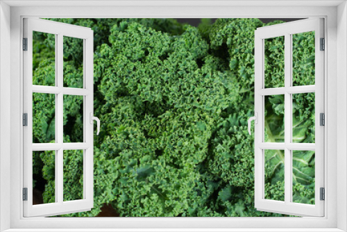 Fototapeta Naklejka Na Ścianę Okno 3D - Green winter superfood - Kale green cabbage, close up