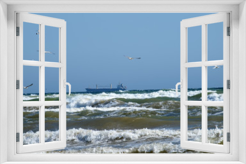 Fototapeta Naklejka Na Ścianę Okno 3D - Seascape in a storm