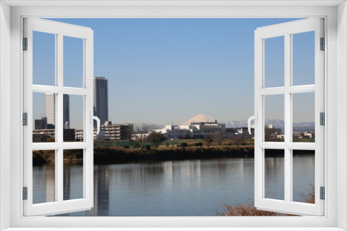 Fototapeta Naklejka Na Ścianę Okno 3D - 多摩川からの風景