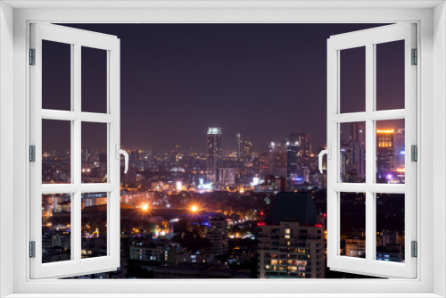 Fototapeta Naklejka Na Ścianę Okno 3D - Cityscape Night light 3
