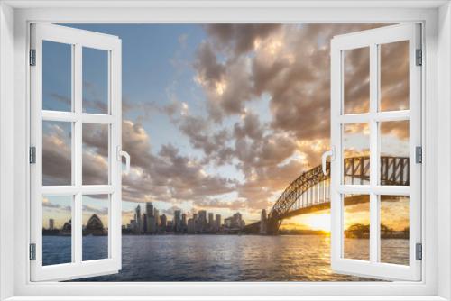 Fototapeta Naklejka Na Ścianę Okno 3D - Australia Sydney CBD panoramic view from Kirribilli before sunset