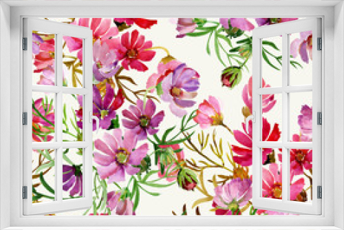 Fototapeta Naklejka Na Ścianę Okno 3D - Seamless pattern garden flowers 