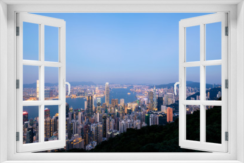 Fototapeta Naklejka Na Ścianę Okno 3D - Hong Kong Skyline at Night..