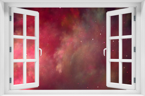 Fototapeta Naklejka Na Ścianę Okno 3D - Fractal Red Clouds - Fractal Background