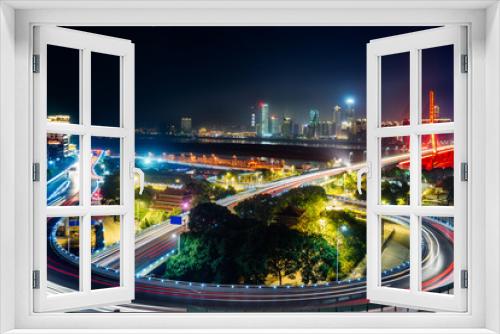 Fototapeta Naklejka Na Ścianę Okno 3D - urban traffic with cityscape in Shenzhen,China.