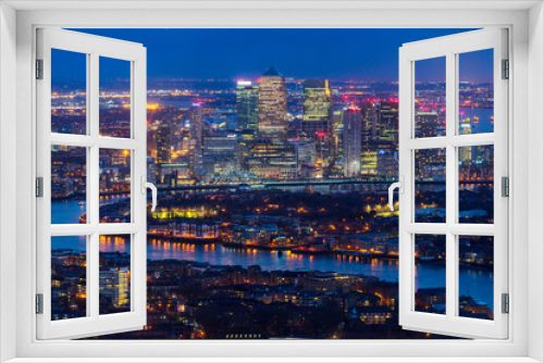 Fototapeta Naklejka Na Ścianę Okno 3D - Canary Wharf skyscrapers, London, UK