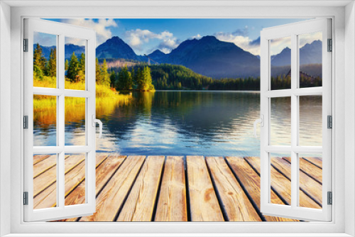 Fototapeta Naklejka Na Ścianę Okno 3D - Majestic mountain lake in National Park High Tatra. Strbske ples