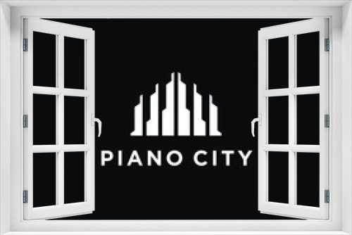 Fototapeta Naklejka Na Ścianę Okno 3D - Piano city logo