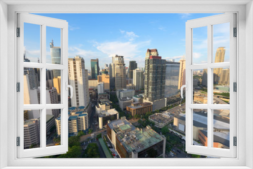Fototapeta Naklejka Na Ścianę Okno 3D - Hight rise condominium and office buildings in Makati City, Manila, Philippines.